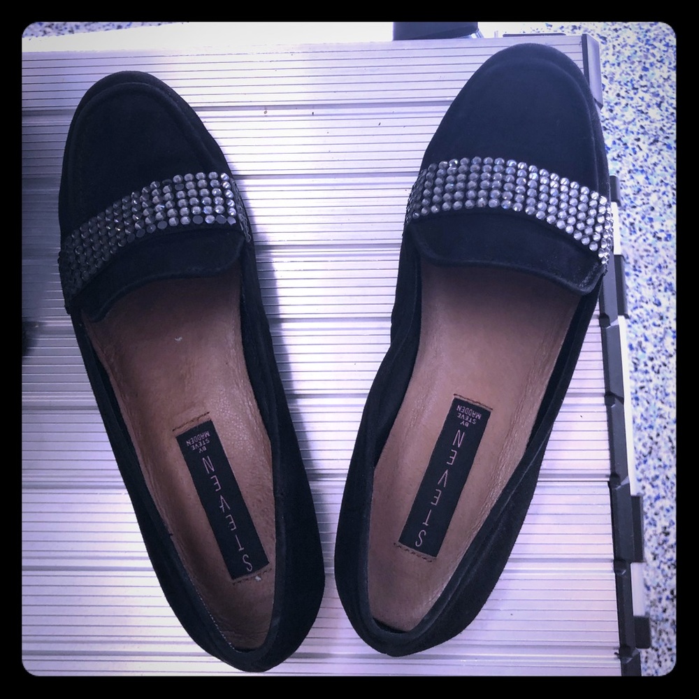 Steven by Steve Madden Size 7 Black Suede Loafers